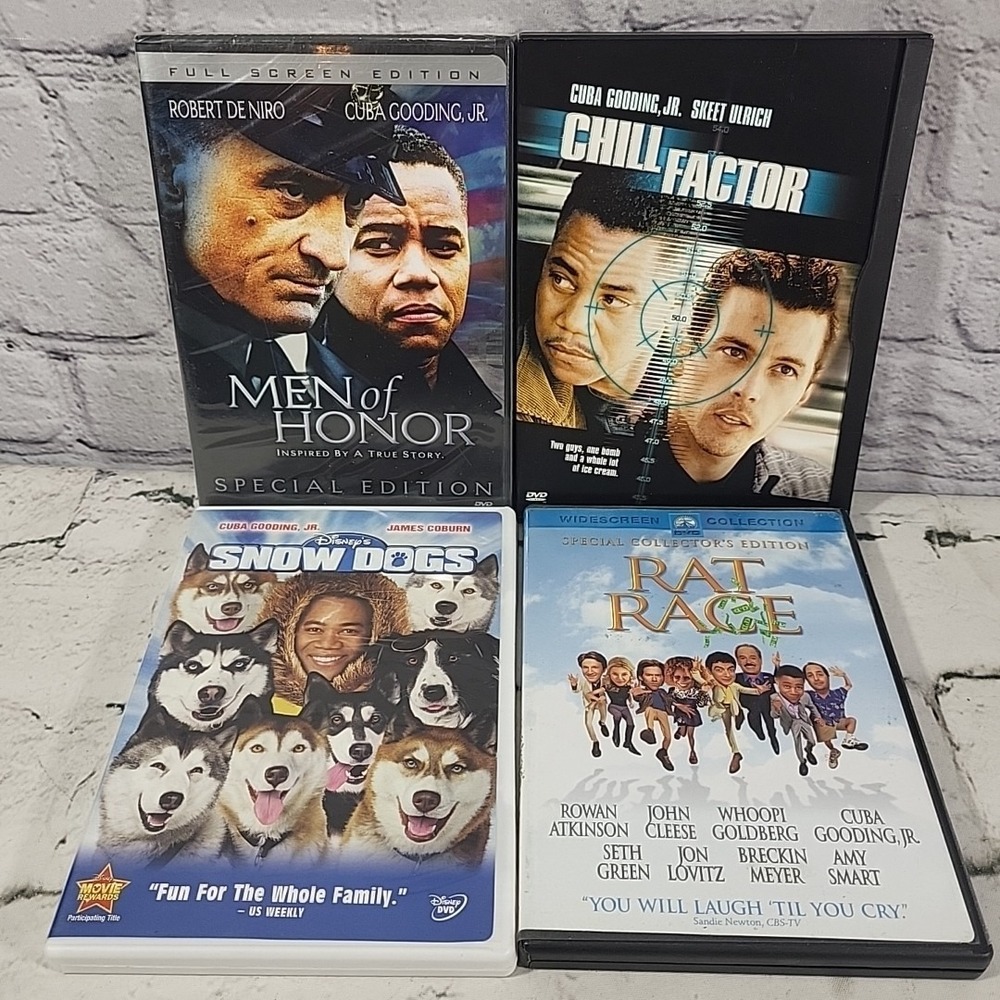 Cuba‎ Gooding Jr Movies DVD Lot Chill Factor Men Of Honor Snow Dogs Rat Race